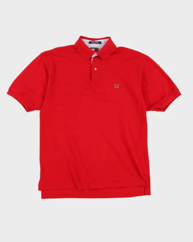 00s Y2K Tommy Hilfiger Red Polo Shirt - M sold by Rokit