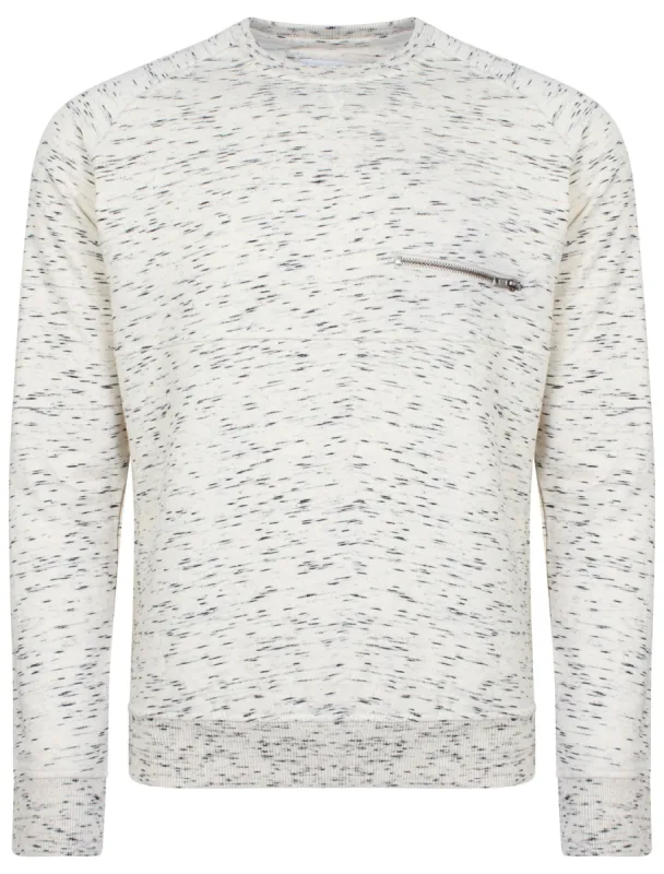 Mens Bryan Slub Sweatshirt in Cream Space Dye sold by Tokyo Laundry