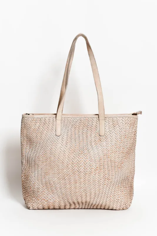 Alfie Sand Woven Tote Bag sold by Blue Bungalow