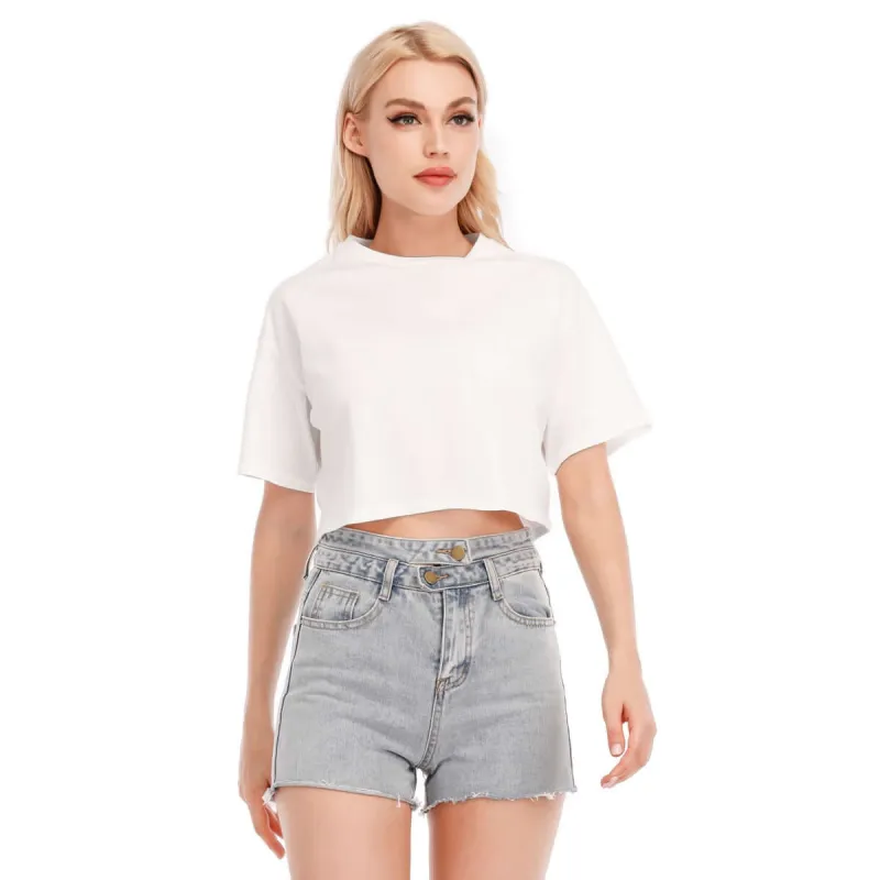 Women's Crew Neck Off Shoulder 100%Cotton Loose T-Shirt sold by Archiify