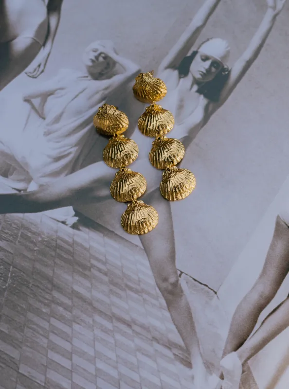 Cascading Shell Drop Earrings sold by Bibi & Kim