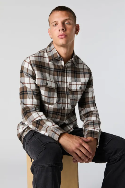 Plaid Button-Up Top sold by Urban Planet