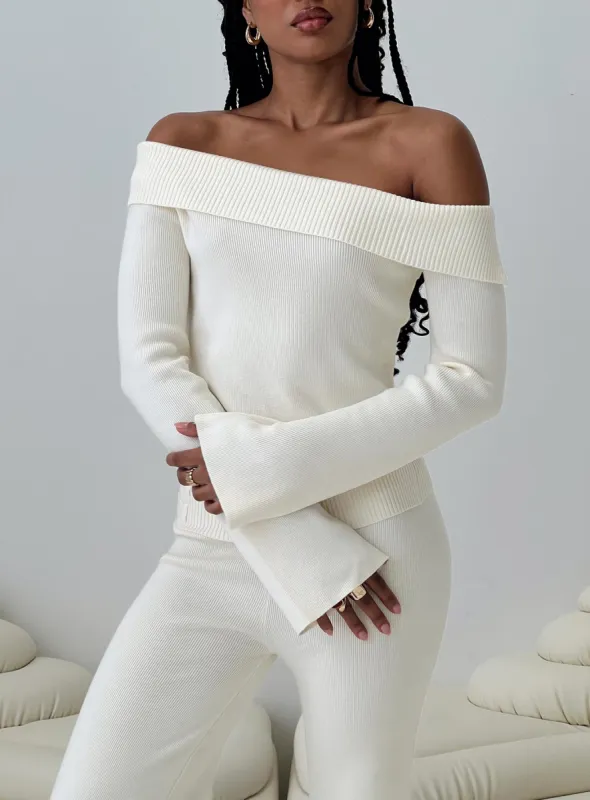 Sina Off The Shoulder Top Cream sold by Princess Polly