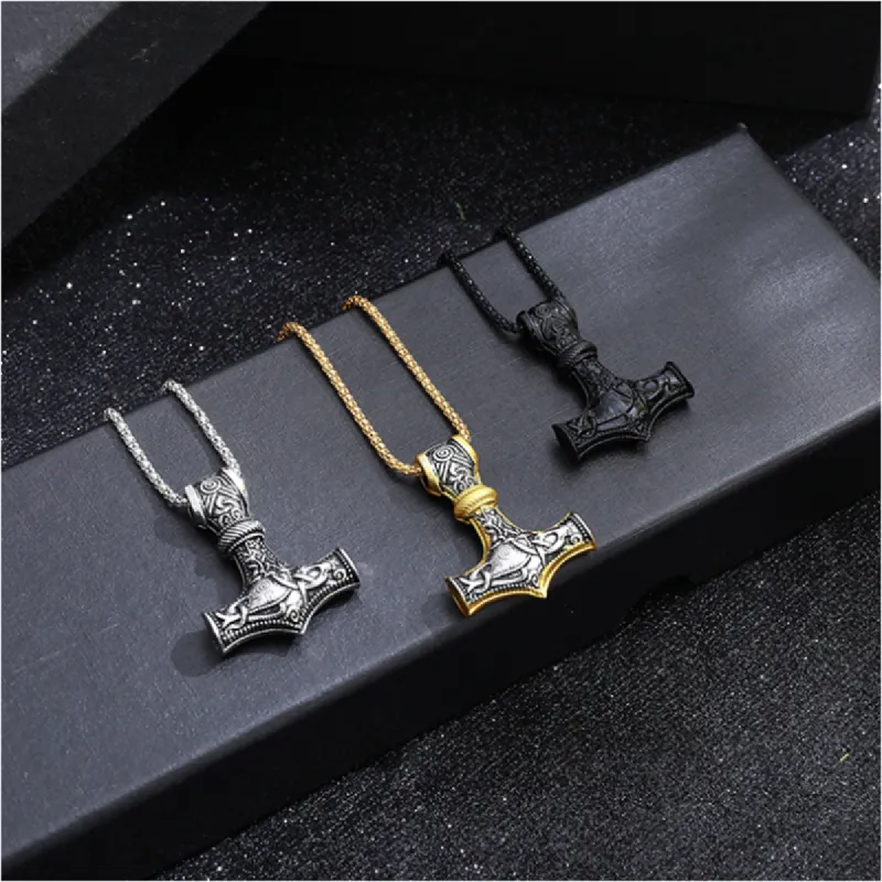 Goat Thor's Hammer Pendant All-match Necklace sold by Polyalien