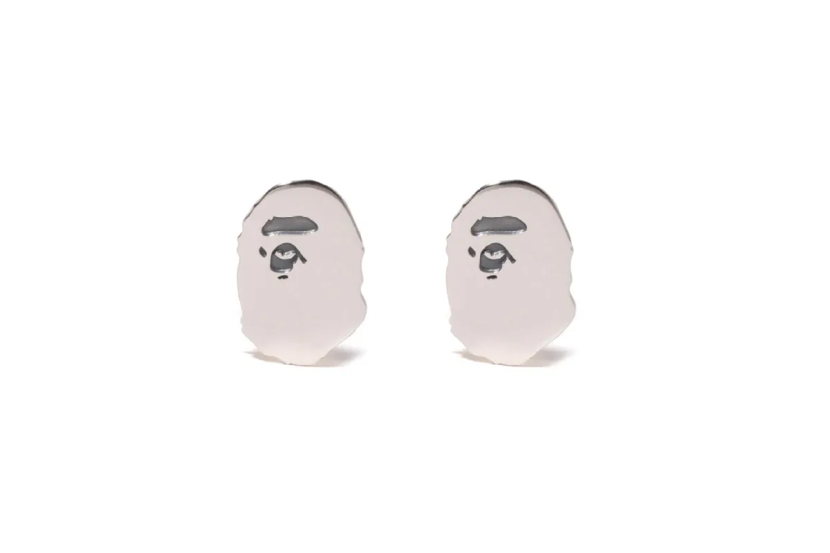 APE HEAD SILVER EARRINGS sold by Bape