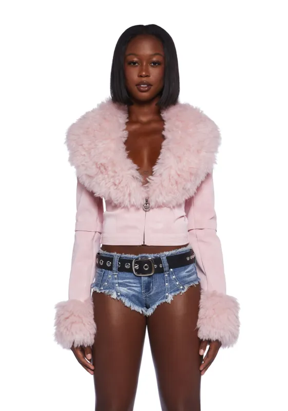 Covet Moto Jacket - Pink sold by Dolls Kill
