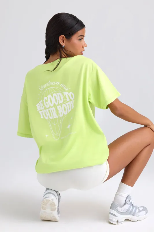Oversized Short-Sleeve T-Shirt in Key Lime sold by Oh Polly