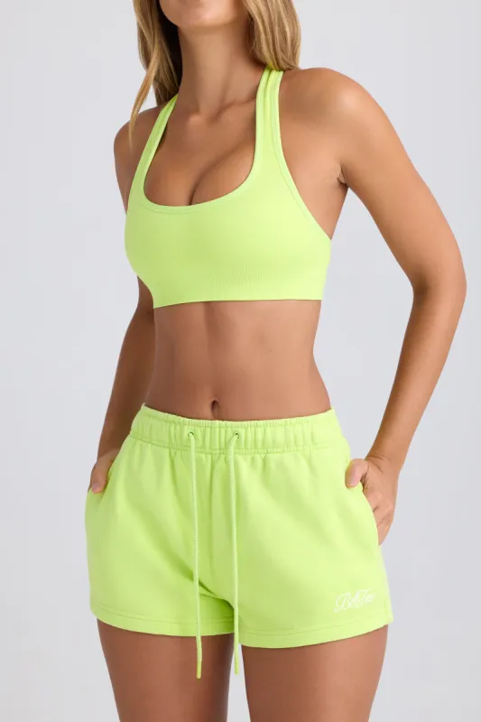 Mid-Rise Sweat Shorts in Key Lime sold by Oh Polly