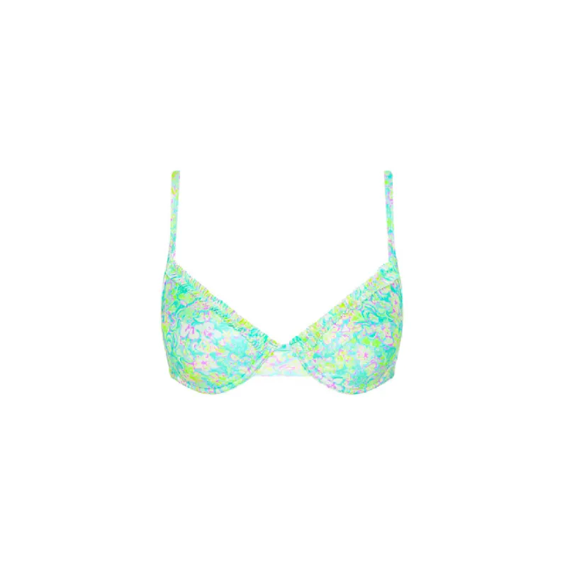 Double Ruffle Underwire Bikini Top - Hibiscus Fizz sold by Kulani Kinis