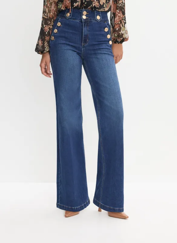 Embossed Button Detail Jeans sold by Melanie Lyne