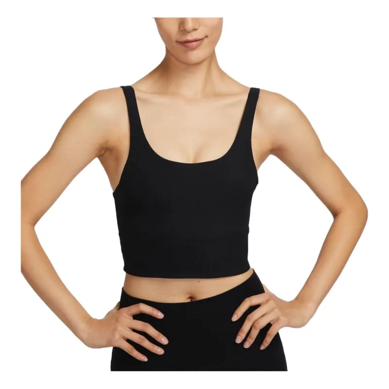 (WMNS) Nike Zenvy Rib Light-Support Padded Longline Sports Bra Asia Sizing 'Black' HF1543-010 sold by KicksCrew