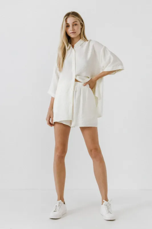 Oversized Linen Button Up Shirt sold by Endless Rose