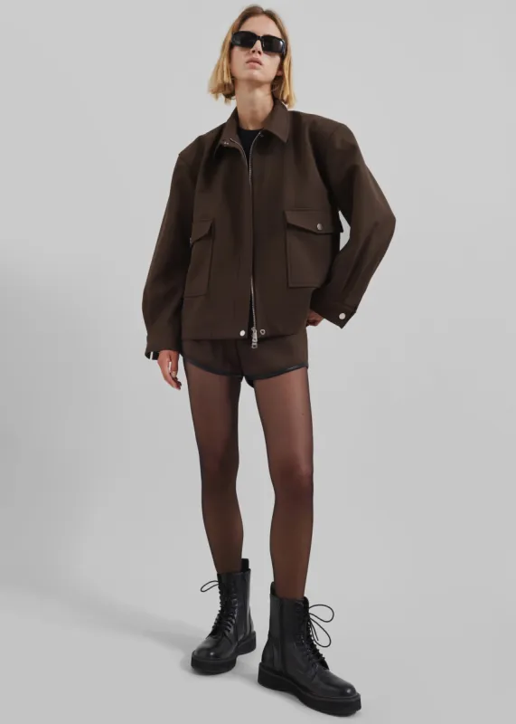 Neri Cropped Jacket - Brown sold by Frankie Shop