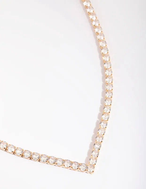 Gold Cubic Zirconia Point Necklace sold by lovisa