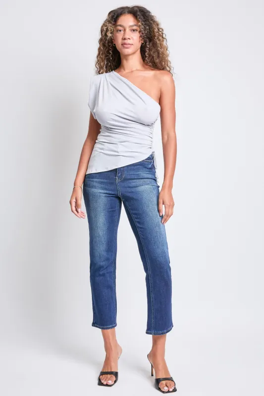Women's Luxe High Rise Vintage Stretch Straight Leg Jeans sold by YMI