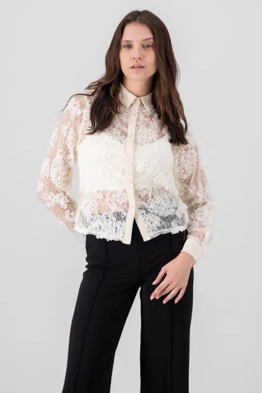 Blusa encaje lisa sold by Shasa