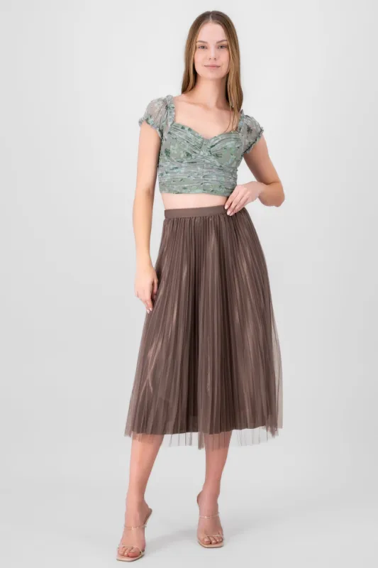 Falda midi de mesh sold by Shasa