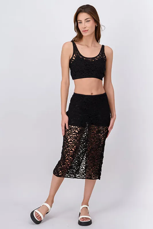 Falda midi crochet sold by Shasa