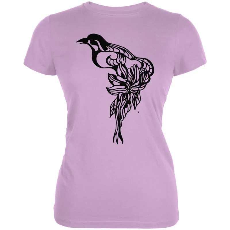 Spring Bird Pretty Line Art Juniors Soft T Shirt sold by Old Glory