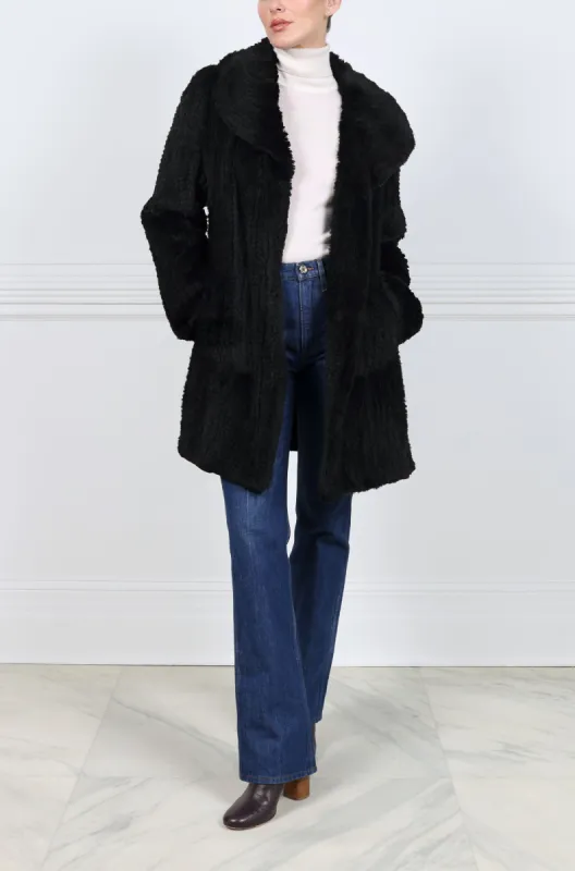 The Rebecca Knitted Fur Coat sold by Pologeorgis