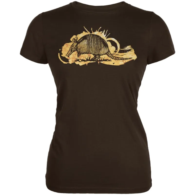 Armadillo Watercolor Splatter Juniors Soft T Shirt sold by Old Glory