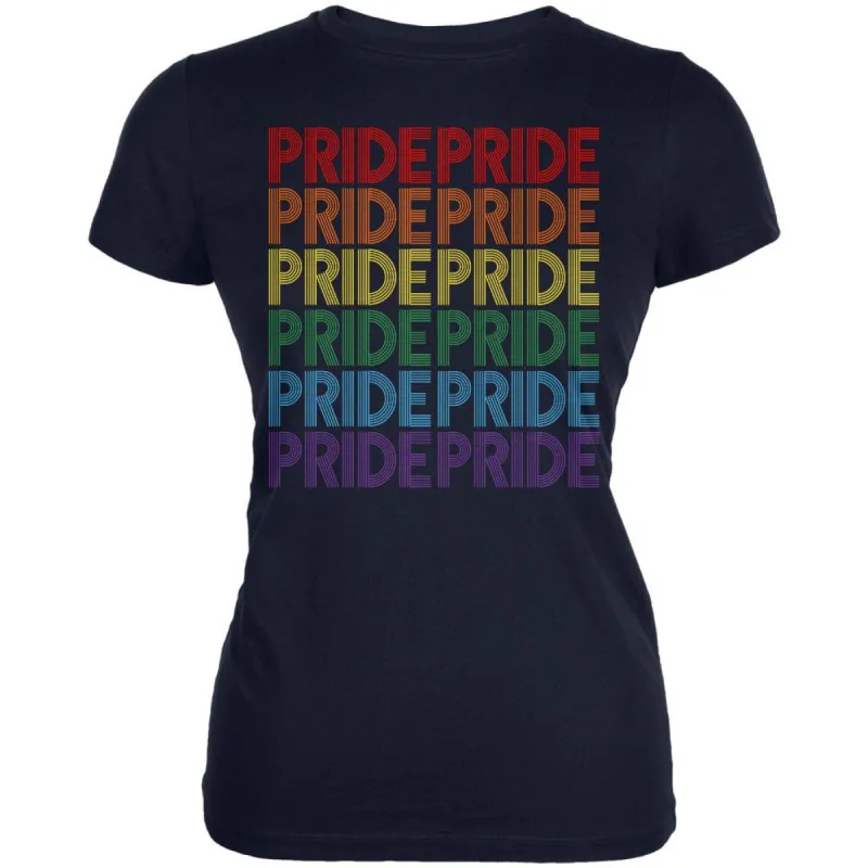 LGBTQ Pride Rainbow 70's Repeat Juniors Soft T Shirt sold by Old Glory
