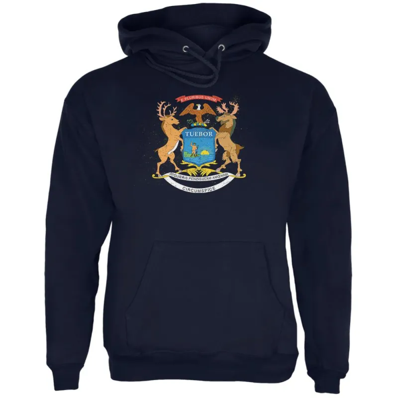 Born and Raised Michigan State Flag Mens Hoodie sold by Old Glory