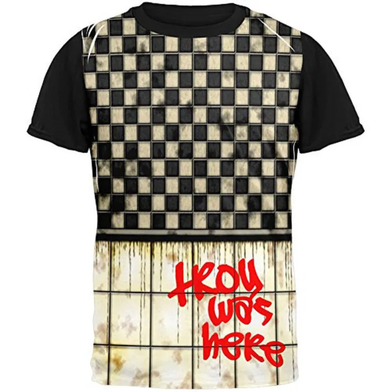 TROY Was Here Graffiti Adult Black Back T-Shirt sold by Old Glory