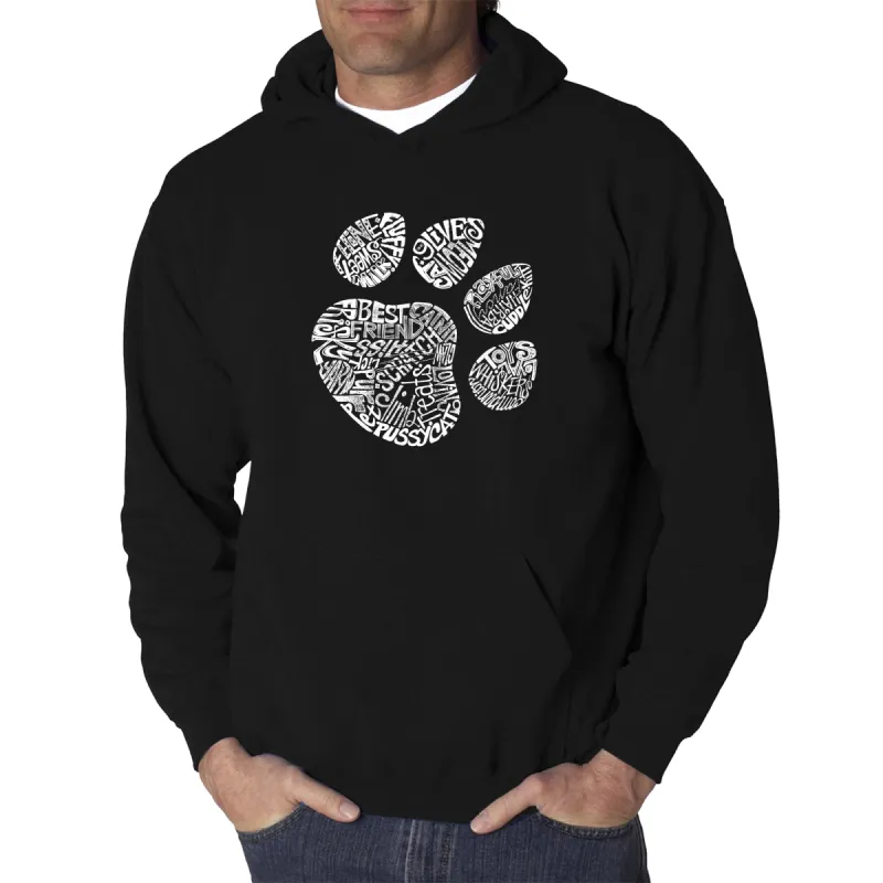 Cat Paw - Men's Word Art Hooded Sweatshirt sold by LA Pop Art