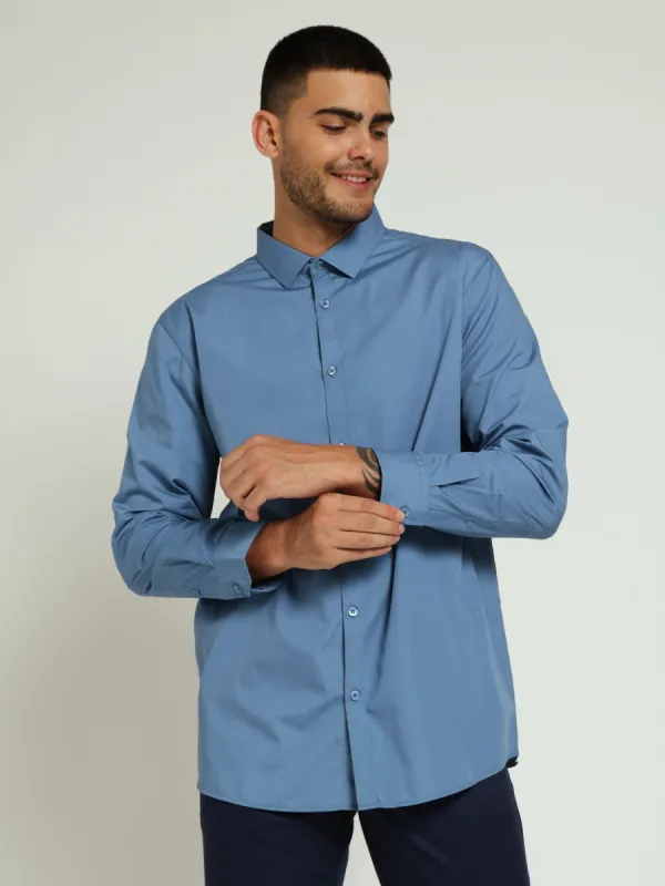 Easy Care Long Sleeve Shirts - Blue sold by Edgars