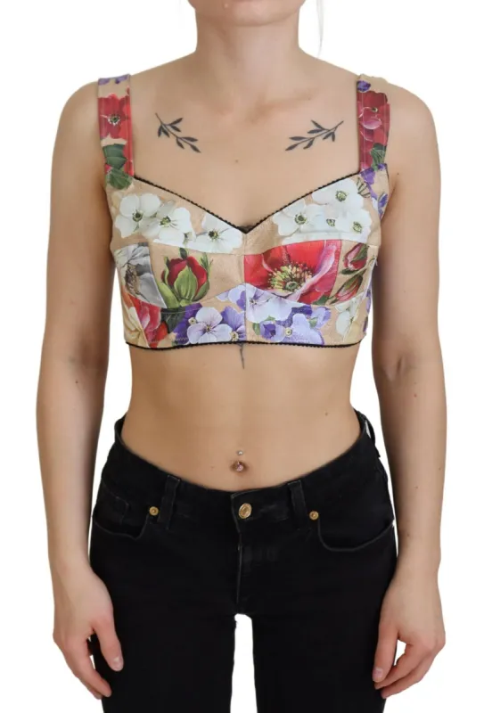 Floral Print Bustier Crop Top sold by Louxly