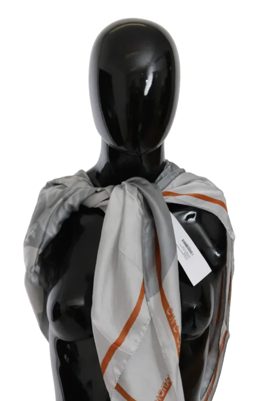 Elegant Floral Printed Silk Scarf sold by Louxly