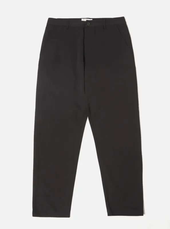 Universal Works Military Chino in Black Winter Twill sold by Universal Works