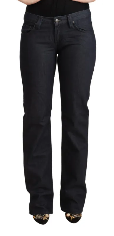 Chic Dark Blue Low Waist Straight Denim sold by Louxly