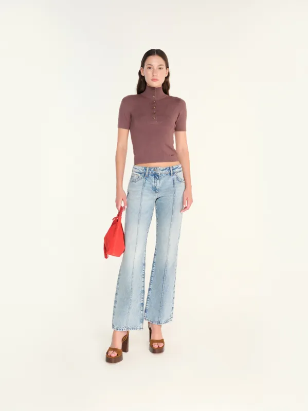 NIDAS - Button detailed short sleeve knit top sold by Siedres