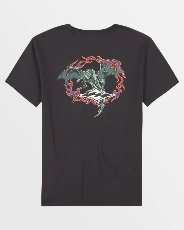 Boys Dragon T-Shirt - Washed Black sold by Billabong