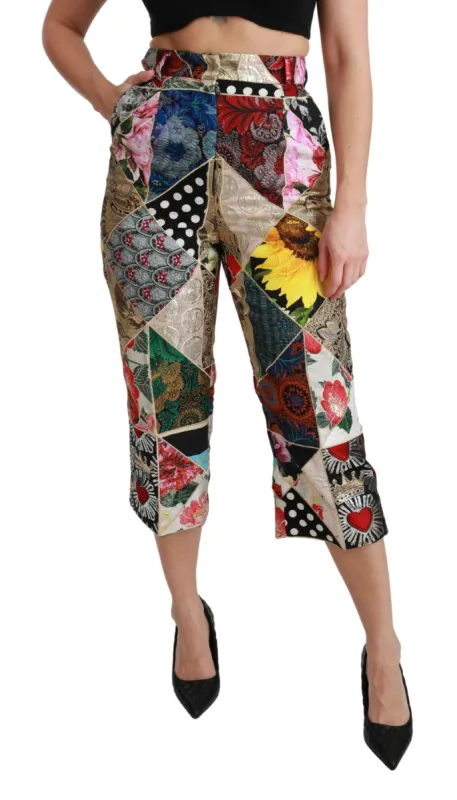 Elegant High Waist Cropped Silk Blend Trousers sold by Louxly
