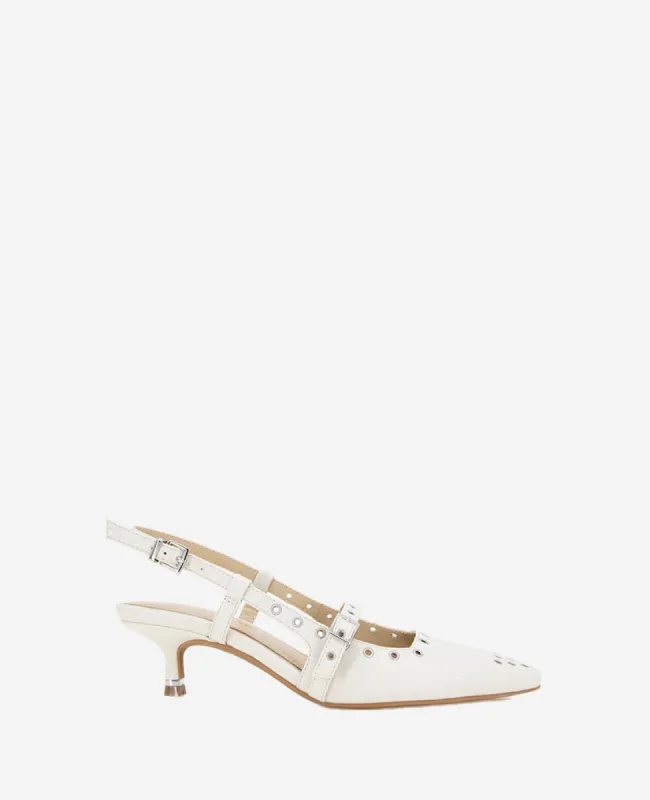 Martha Patent Eyelet Slingback Kitten Heel sold by Kenneth Cole