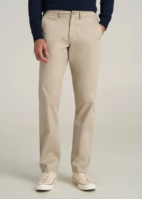 J1 STRAIGHT Leg Chinos for Tall Men in Desert Khaki sold by American Tall