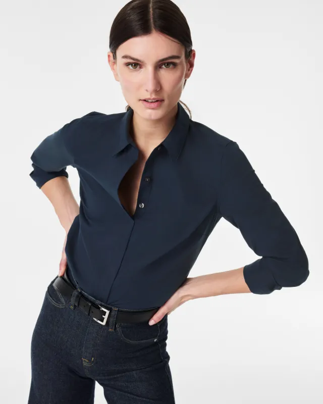 SPANX® Poplin No-Gape Tailored Shirt sold by SPANX