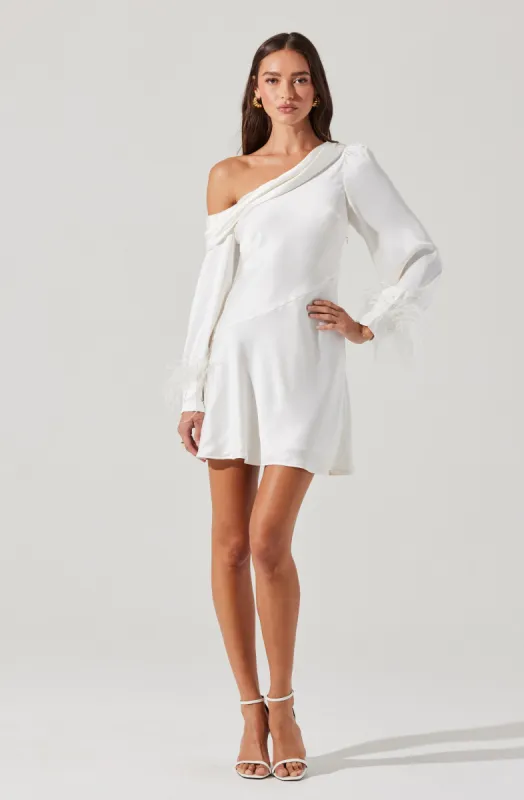 Augusta Feather Trim Mini Dress sold by Astr