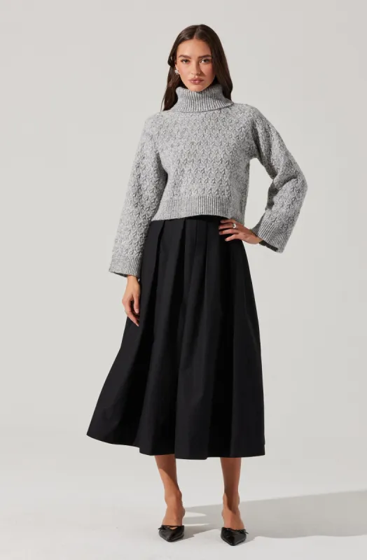 Full Flared Poplin Midi Skirt sold by Astr