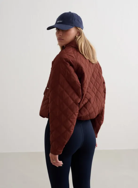 Mahogany Quilted Femme Jacket sold by Aimn