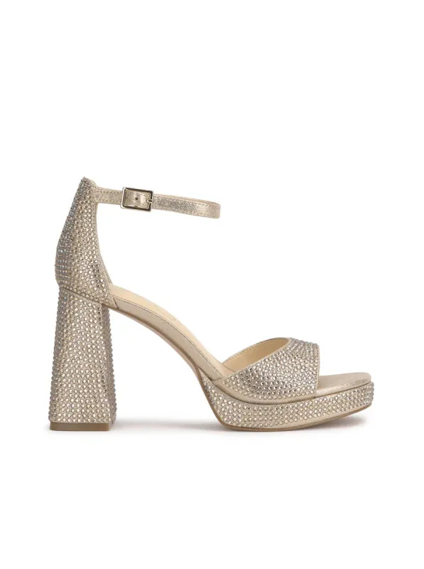 Kaliah Platform Sandal in Champagne sold by Jessica Simpson