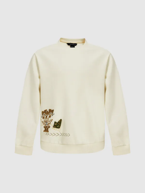 Printed Crew Neck Sweatshirt sold by Urban Revivo