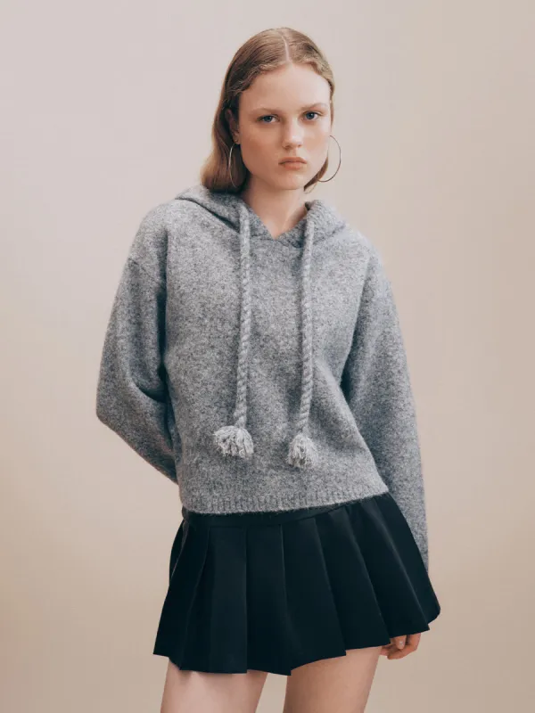 Hooded Loose Knitted T-Shirt sold by Urban Revivo