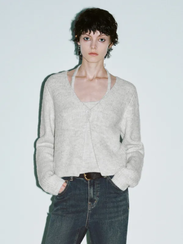 2 In 1 Halter Neck Knitted T-Shirt sold by Urban Revivo