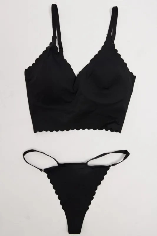 Black Wave Edge Lingerie Set sold by Ally Fashion