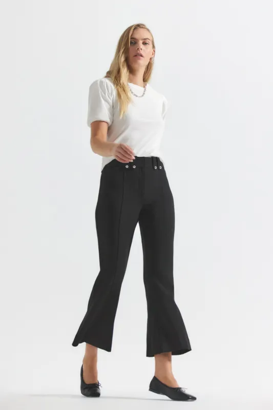 Dawson Crop Flare Trouser - Black sold by Derek Lam