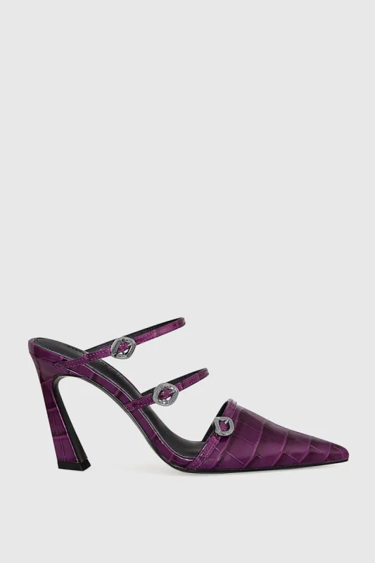 Buckle Heeled Mule sold by Rebecca Minkoff